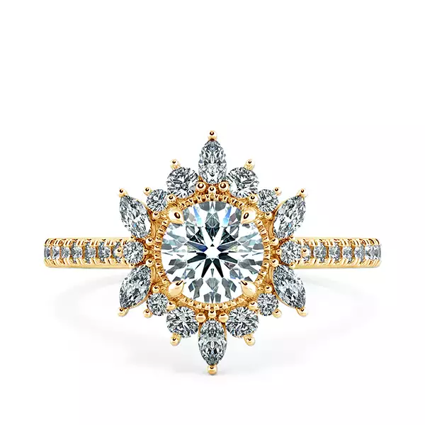 Nhẫn Kim Cương Fancy Marquise Halo NKC2509 2